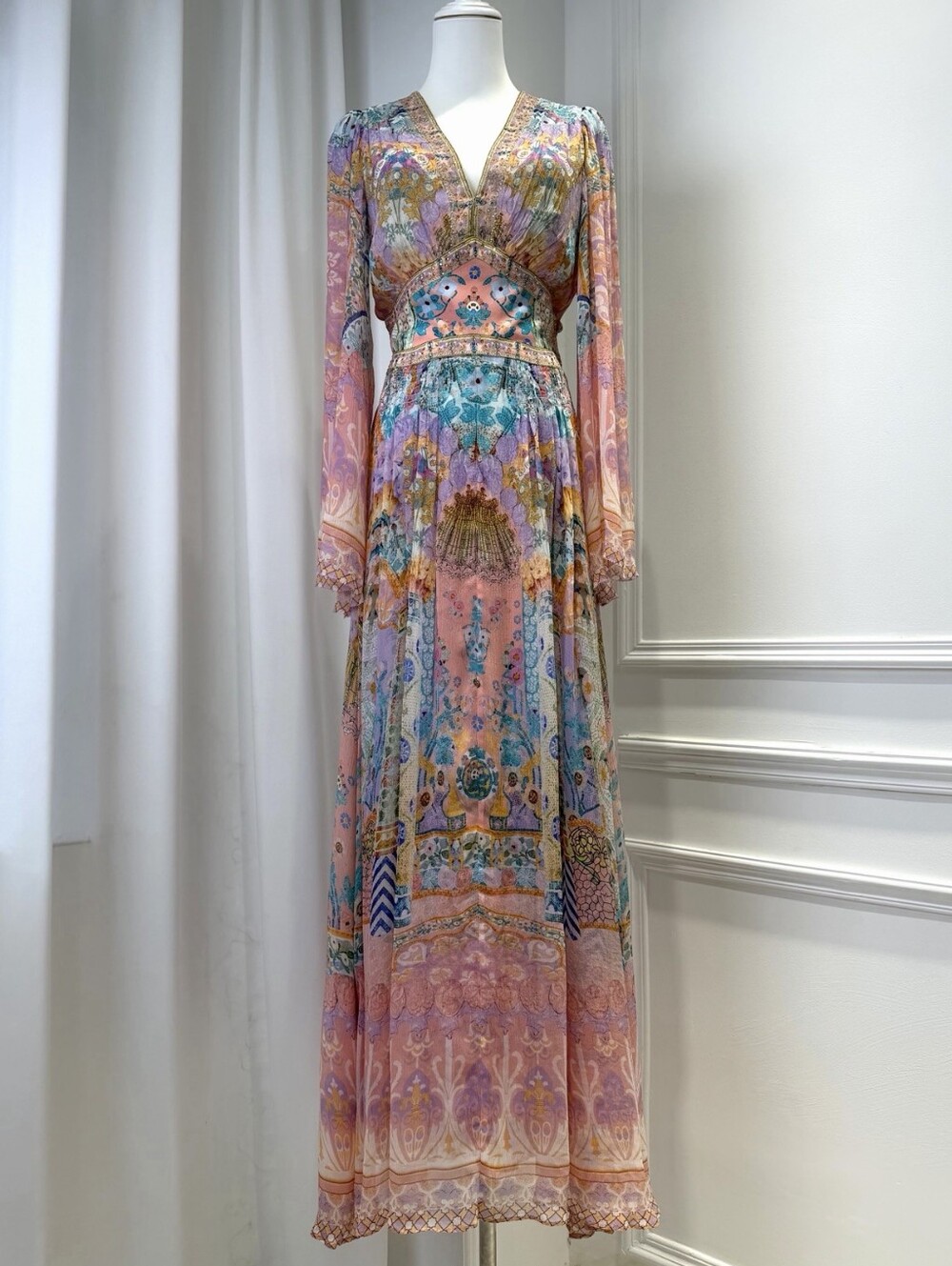 Camilla Flared Sleeve Dress In Howdy Gaudi - Picture 7 of 16
